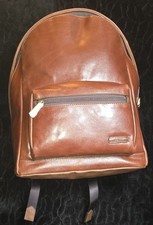 Fossil Sawyer Brown Leather Backpack Laptop W...