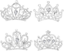 Mini Tiaras Crown with Hair Comb Mini Tiara Bulk Crown Princess Crystal Shiny Ti