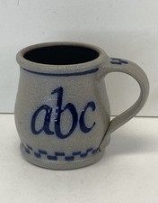 Vintage 1990  s Rowe Pottery Works Child  s One Handle ABC Mug
