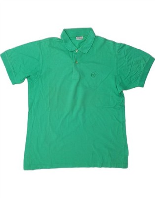 SERGIO TACCHINI Mens Polo Shirt IT 50 Medium Green Cotton DN50