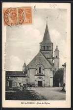 CPA Fay-la-Vineuse, Place de l´Église 1924 