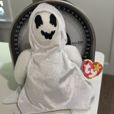 TY Beanie Baby SHEETS Ghost Halloween Plush Stuffed Toy w/ Tag 7  