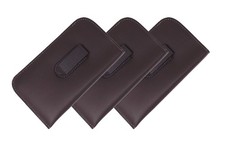 Calabria Slip-In Eyeglasses Case Brown/Pack of 3 Faux Leather Sunglasses Po...