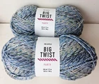 Big Twist Party Yarn Beach Blue Shades 100% Acrylic 3.5 oz Lot of 2 Skeins