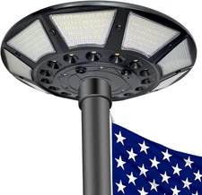 Flag Pole Light Solar Powered 566 Ultra Bright 6000K White LED Lights with DC Ch