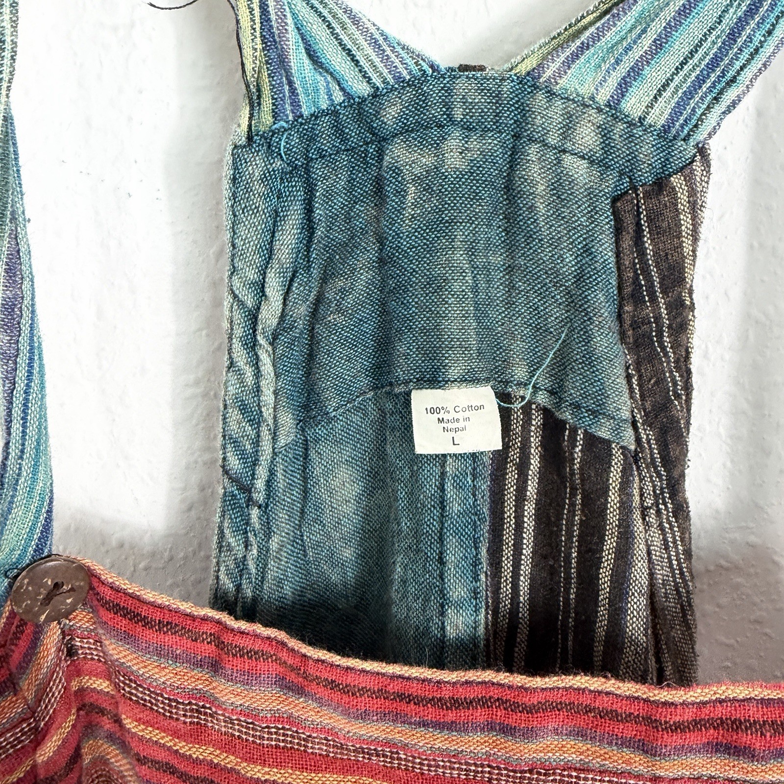 Multicolor Patchwork Jumpsuit Romper Overalls Fes… - image 5