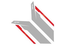 Apr Fender Decal - Apr Sideburns - Silver Apr Red Stripe