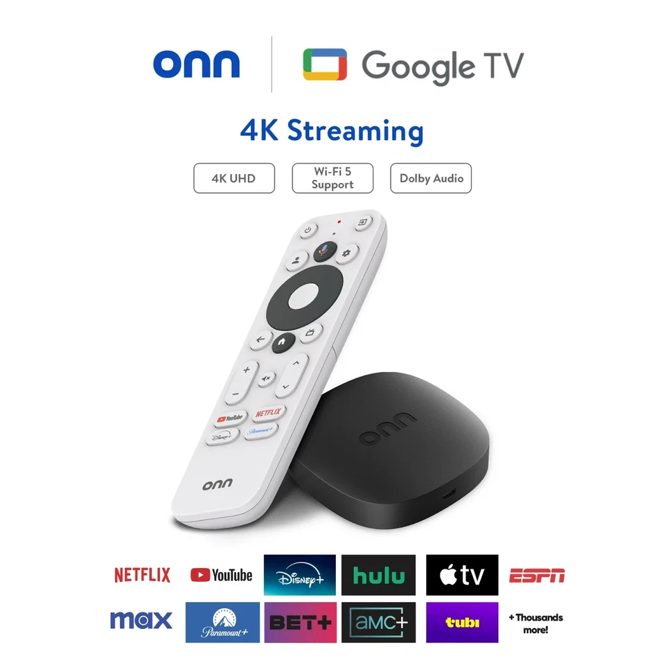 onn 4K Streaming Device, Google TV - Fast Streaming, Ultra HD, 8GB Storage, 2GB - Image 2 of 4