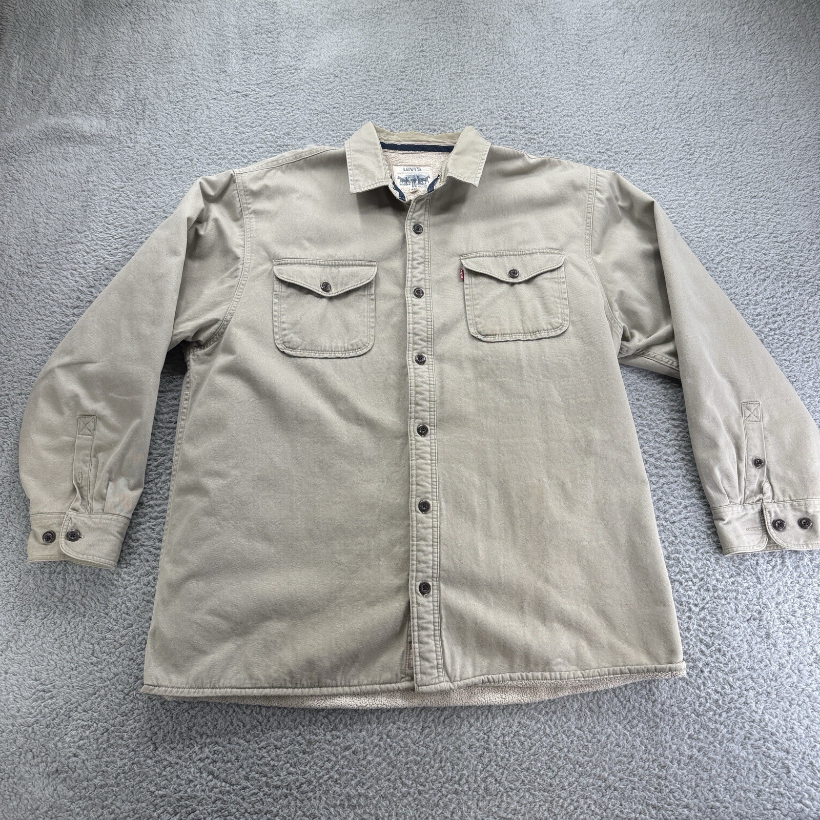 Men’s Levi Jacket Khaki Winter Coat RN#117508, Lined, Cotton Jacket XXL 2XL