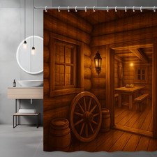 Rustic Farmhouse Shower Curtain for Cozy Cabin Decor