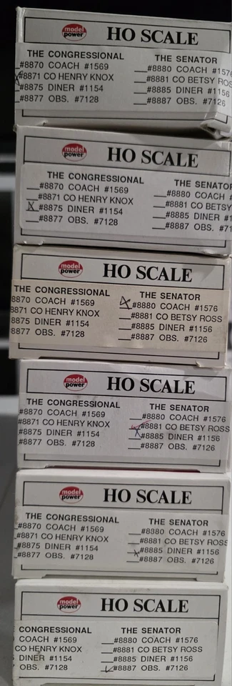 Model Power HO Scale Pennsylvania (Set Of 6) Passenger Cars, Diner Cars, etc. - Image 2 of 4