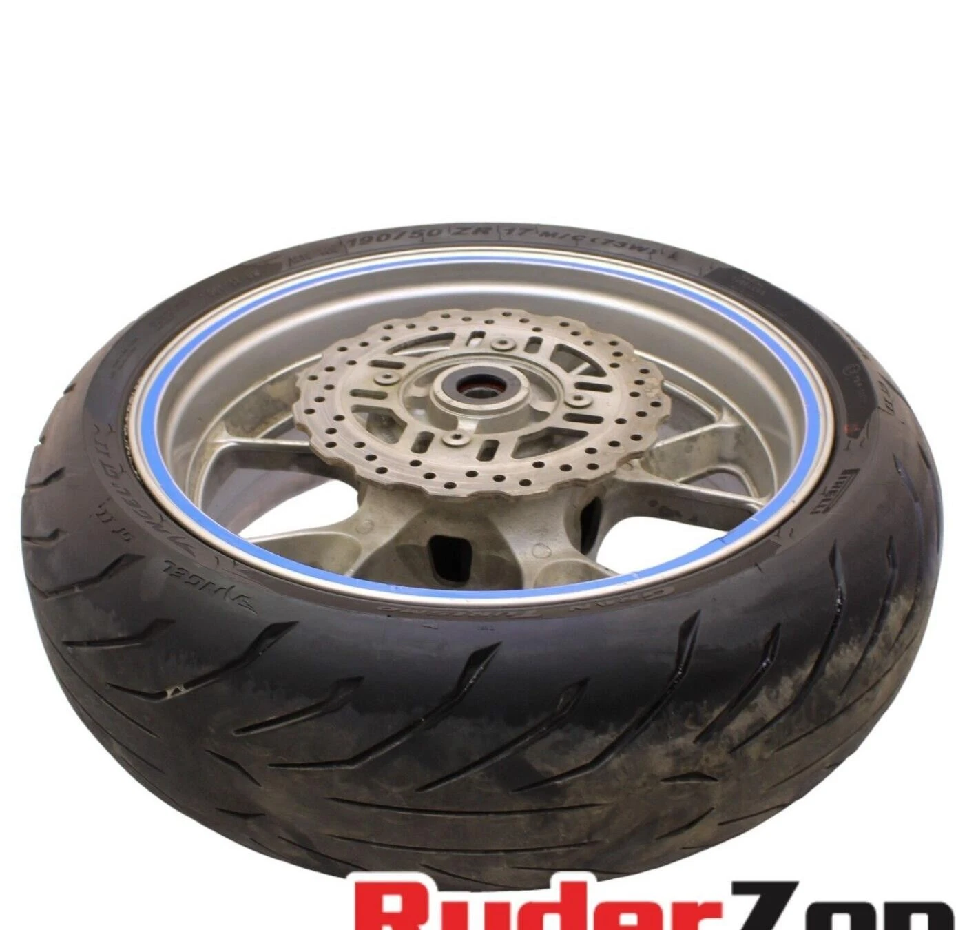 2006-2011 Kawasaki Ninja ZX14 Jante Arrière 17" Frein Rotor Disque Bleu Argent