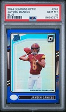 2024 Panini Donruss Optic Jayden Daniels Rated Rookie Blue #/199 PSA 10 WSH QB