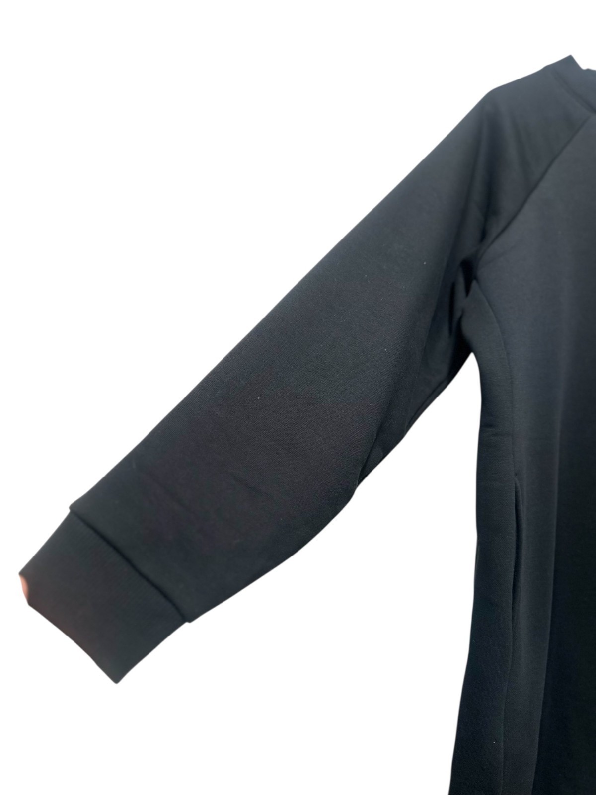 Pact Organic Cotton BLend Courtside Sweatshirt Dress Large Womens Black Fleece