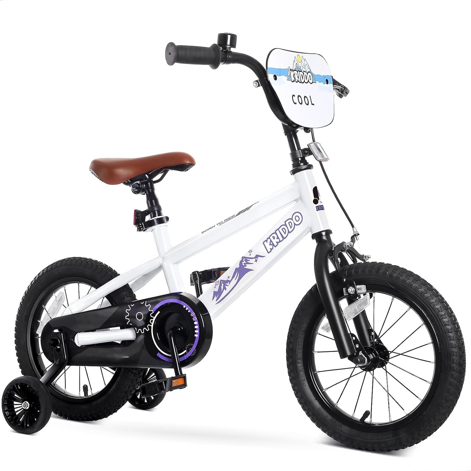 Kids 14-16 Inch Bike with Training Wheels, Hand Brake & Custom Name Plate