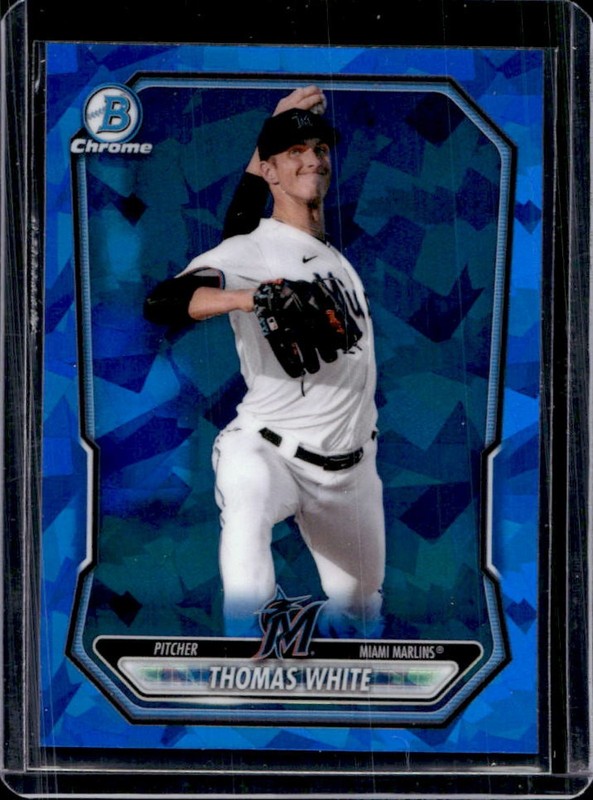 2026 Bowman Sapphire Thomas White Chrome Prospects #BCP-80 Marlins