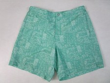 Southern Tide Skipjack Green  White Swim Trunks Large