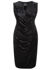 GRACE LADIES VELOUR MIDI DRESS BLACK SIZE 20 NEW (ref 106)