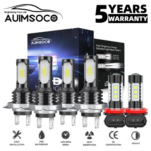 For Mercedes-Benz E350 E320 E550 -6x 6000K LED Headlight + Fog Light Bulbs Kit
