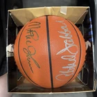 Kareem Abdul Jabbar Magic Johnson Signed Autograph Basketball Spalding Lakers