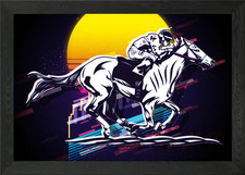 Horse racing Framed Wall Art Poster Canvas Print Picture