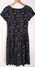 Fat Face T-Shirt Style Dress With Floral Deer Print Size 10