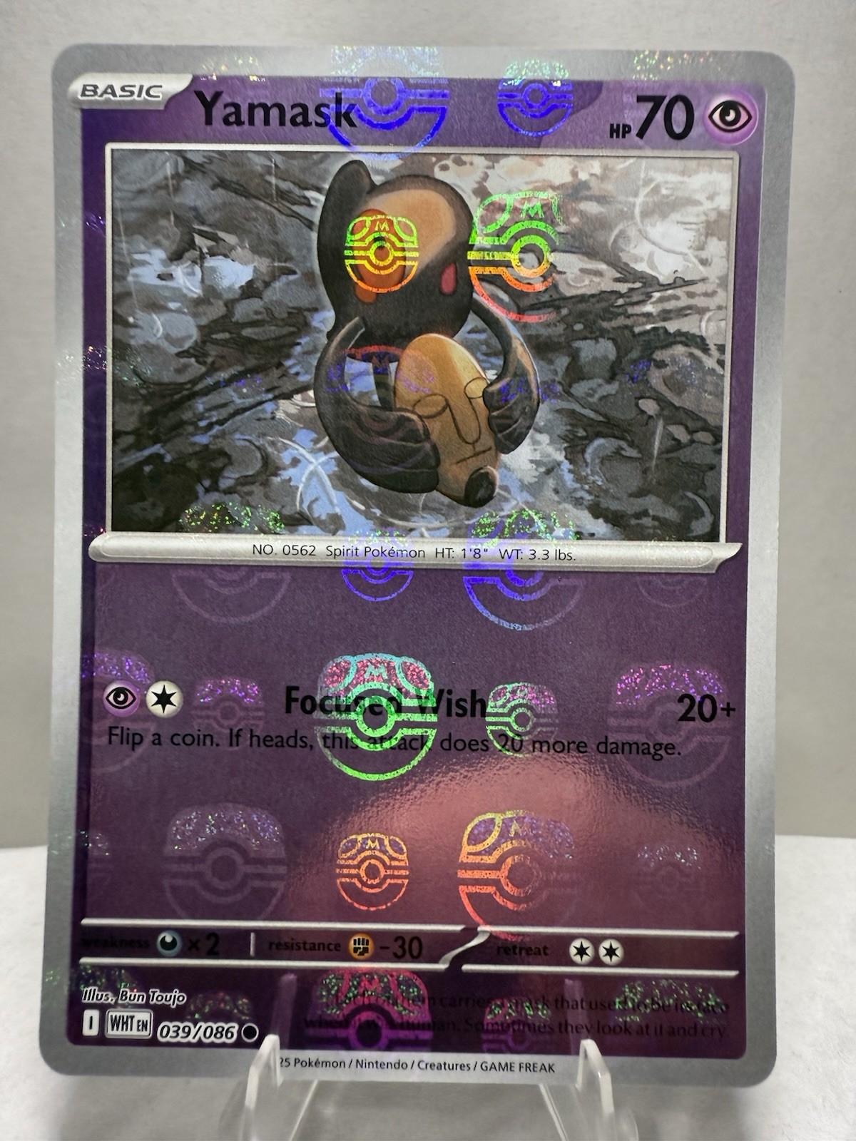 Yamask - 039/086 (Master Ball Pattern) White Flare NM Pokemon Card