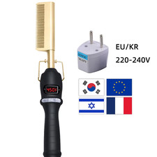 2 In1 Hot Comb Hair Straightener Electric Heating Comb Fast Heating Portable Tra