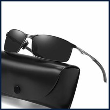 Men's Polarized Rectangle Metal Frame Sunglasses Brand Designer Driving UV400