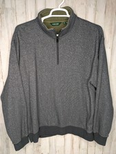 Orvis 1/4 Zip Fleece Lined Sweater Men's Size XL Gray White