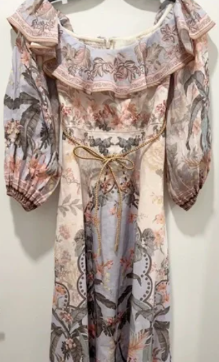 Zimmermann Dress size 0/XS Wylie Linen Off Shoulder Midi Lined - Excellent  Cond | eBay