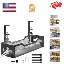 Under Desk Cable Management Tray No Drill, Metal Mesh Cable Management Under ...