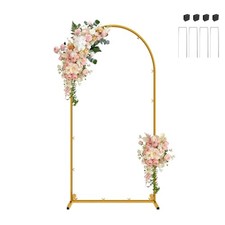 Gold Metal Arch Backdrop Stand Wedding Arch Stand for Birthday Party Bridal 6FT