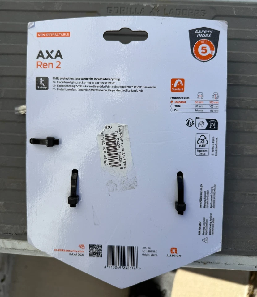 Bloqueo antirrobo marco de acero estándar AXA Ren 2 60 mm Foto 3 de 4