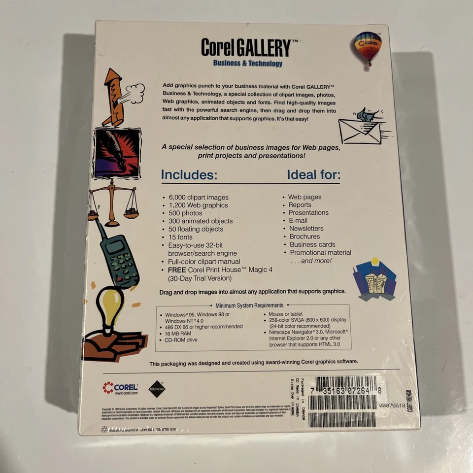 Corel Gallery Theme Pack – Business & Technology – Sealed NIB – Windows 95/98 - Image 3 of 4