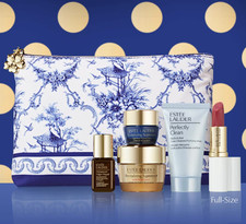 Estee Lauder 6 Pc Gift Set Revitalizing Supreme Creme, Night, Serum, Lipstick