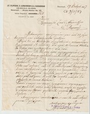 1927 Romania Armenian Business Letter Bucharest Aznavorian Kassargian Greek Text
