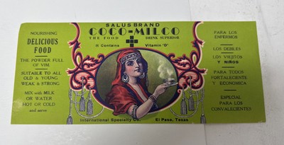 Salus Brand Coco-Milco Label 9.75x4 