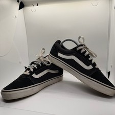 Vans Ward Low Black White Suede Canvas Skate Shoes Womens 9 Mens 7.5 VN0A38DM187