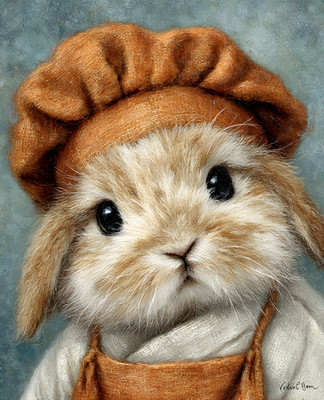 8x10 Rabbit Wearing a Hat Art Print - 998497046