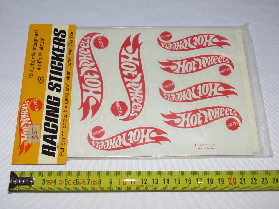 Vintage 1969 Mattel Hot Wheels Racing Stickers 18 Stickers 6297 Mint Made in USA - Image 3 of 4