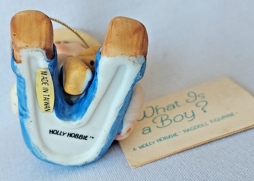 Vintage HOLLY HOBBIE Holly Stoffpuppe Porzellan Figuren What is A Boy / Girl (2) - Bild 3 von 19