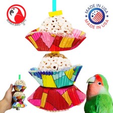 1932 Two Cake Bird Toy Foraging Parrot cage Toys Cages Shred Cockatiel African