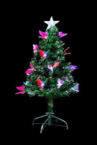 Christmas Tree Pre-Lit Green Fiber Optic Pine LED Lights Xmas Home Decor 2ft-6ft - Picture 2 of 52