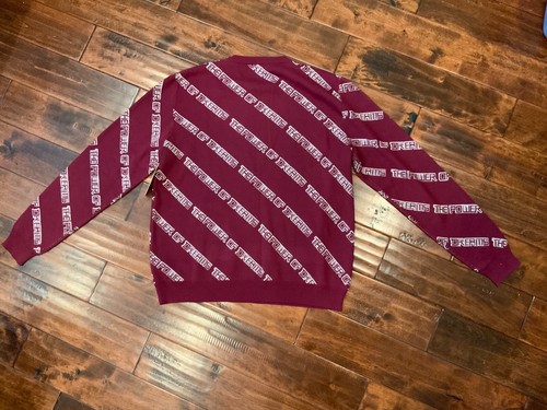 BALENCIAGA Power Of Dreams Mens Maroon Wool Long Sleeve Crewneck Sweater, Size M - Picture 7 of 10