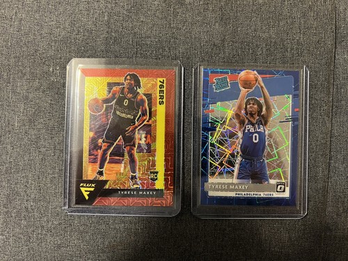 Tyrese Maxey Optic Rated Rookie Blue Velocity & Flux Red Mojo 45/49 RC Cards - Bild 1 von 2