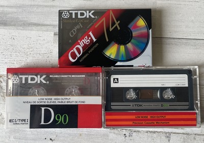 TDK D90 & CDing 74 Blank Audio Cassette Tapes High Output IECI/TYPE I Lot of 3