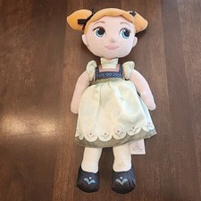 Disney Store Frozen Anna Plush Soft Doll 13" Young Toddler Child Stuffed Animal