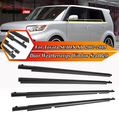 4-Piece Window Molding/Weatherstrip Trim Seal Set For 2007-2019 Toyota Tundra Double Cab (Front & Rear Narrow Doors) - Black, Replaces OEM #68160-0C020 Etc.