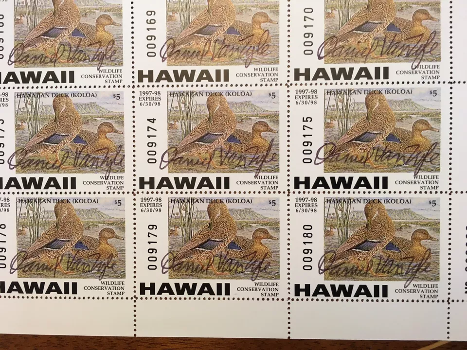 HI2 Hawaii SIGNED **RARE** SIGNED Sheet Of 30 Daniel VanZyle 1997 - Image 4 of 4